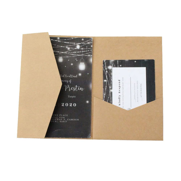 MillaSaw Handwerk Papier Einladungskarte Tasche für Hochzeit Verlobung Bridal Shower Geburtstag 25 S