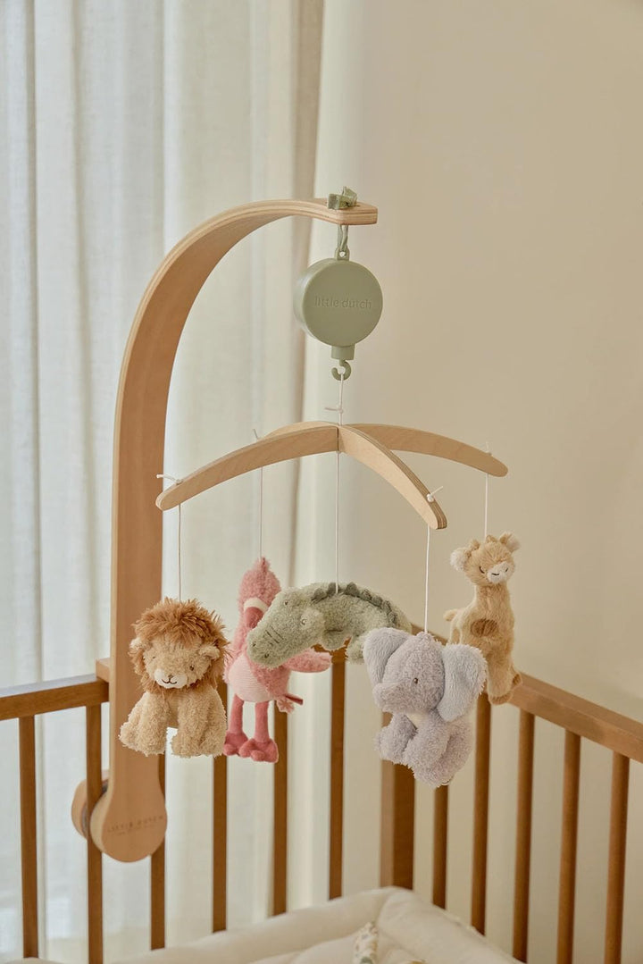 Little Dutch Musik Mobile - inklusive Spieluhr - mit Halterung aus Holz für Babybett - für Babys ab