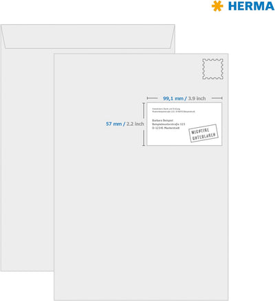 HERMA 8330 Wetterfeste Versandetiketten, 25 Blatt, 99,1 x 57 mm, 10 Stück pro A4 Bogen, 250 Aufklebe