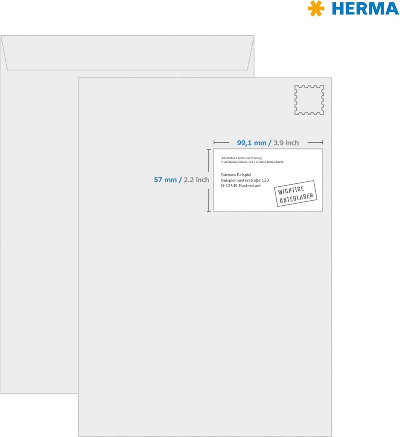 HERMA 8330 Wetterfeste Versandetiketten, 25 Blatt, 99,1 x 57 mm, 10 Stück pro A4 Bogen, 250 Aufklebe