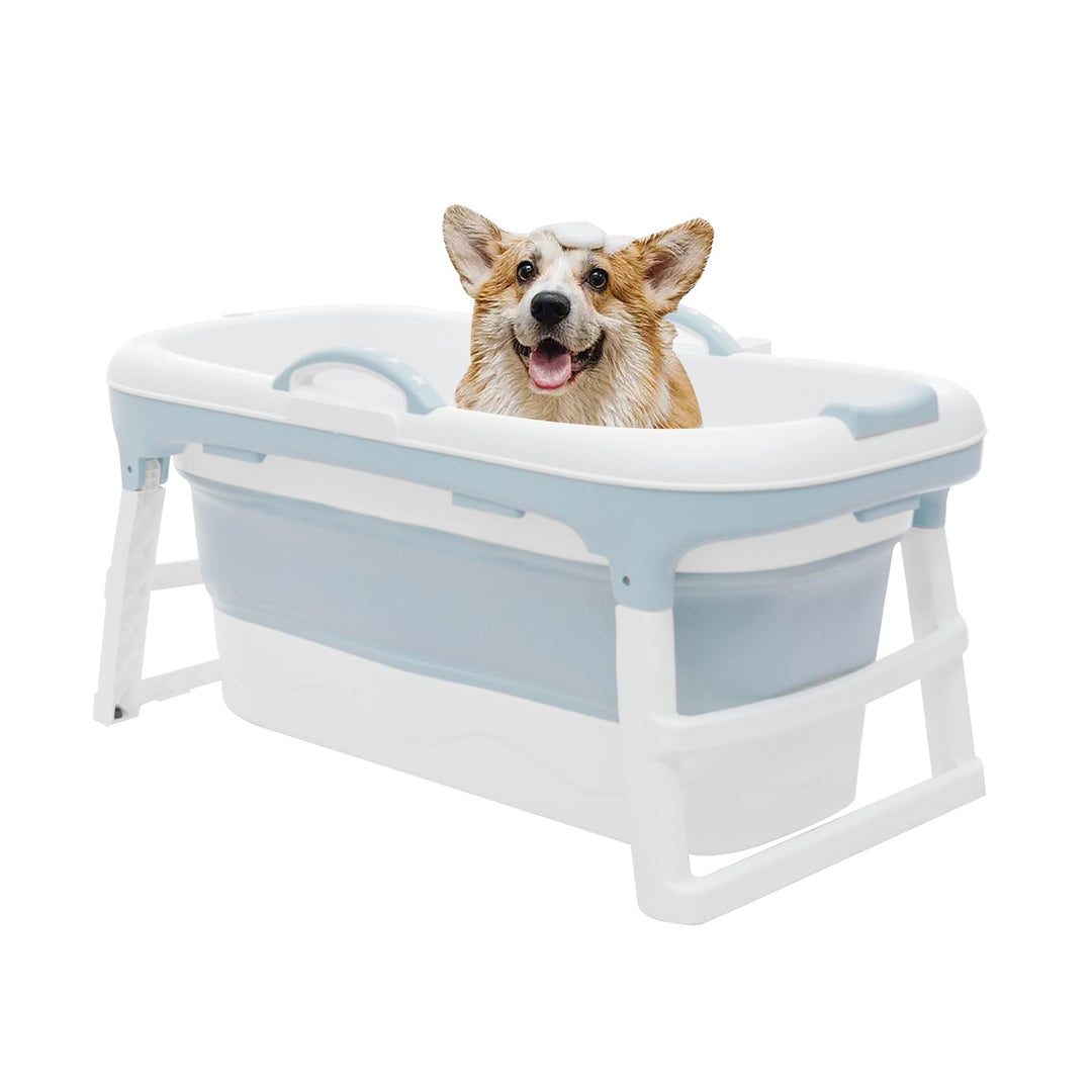 SuhoFutus Hundebadewanne Faltbare Badewanne für Grosse Hunde, Hundebadewanne mit Wasserablassstopfen