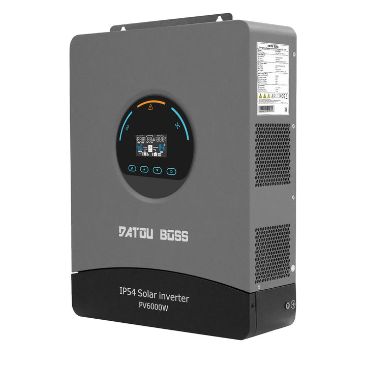 DATOUBOSS 6000W Hybrid Solar Wechselrichter 48V, Reiner Sinus, integrierter 120A MPPT, Blitz- und Wa