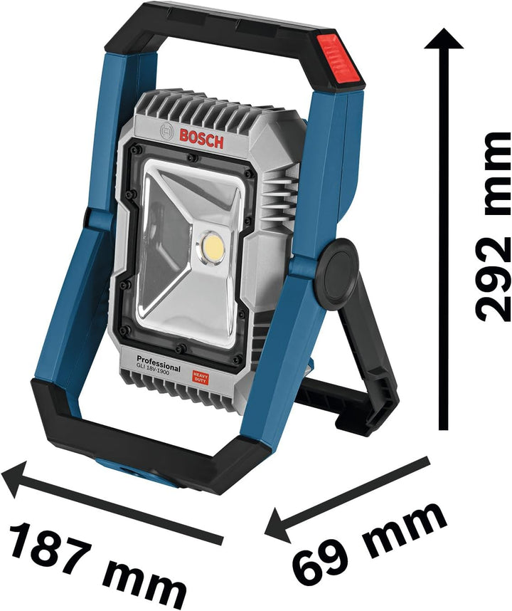 Bosch Professional 18V System Akku LED-Baustellenlampe GLI 18V-1900 (max. Helligkeit 1900 Lumen, ohn