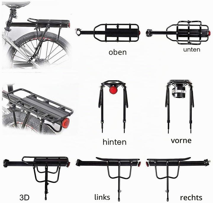 MAIKEHIGH Einstellbare Träger Fahrrad Gepäckträger Fahrradzubehör Ausrüstung Ständer Reitstock Fahrr