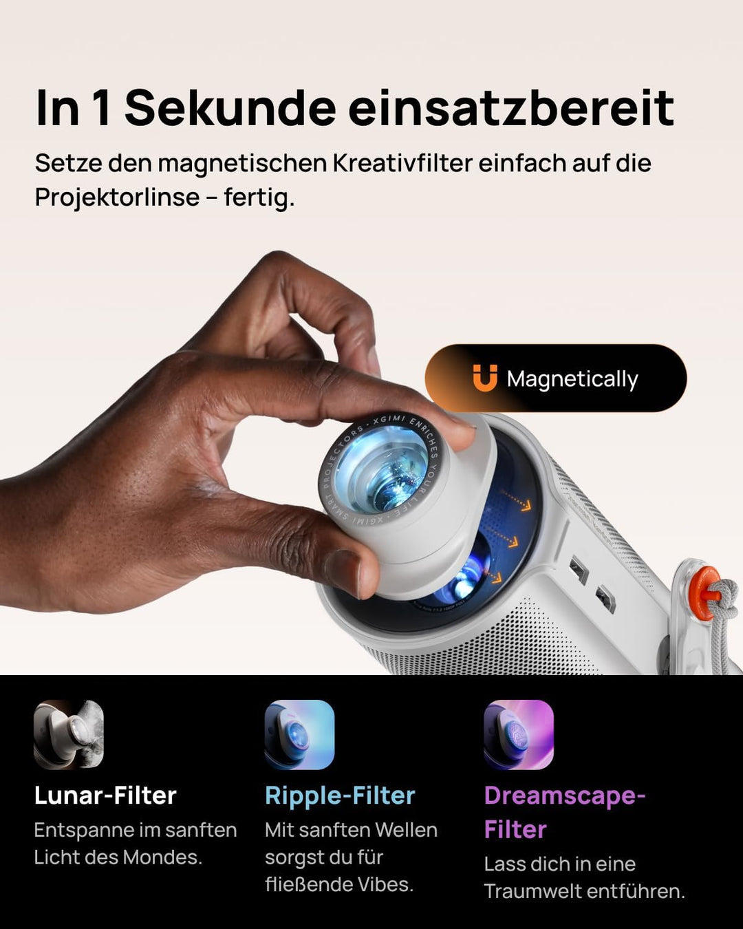 XGIMI Magnetische KreativFilter (3er-Pack), Lunar/Ripple/Dreamscape-Filter,Projektor-Objektivzubehör