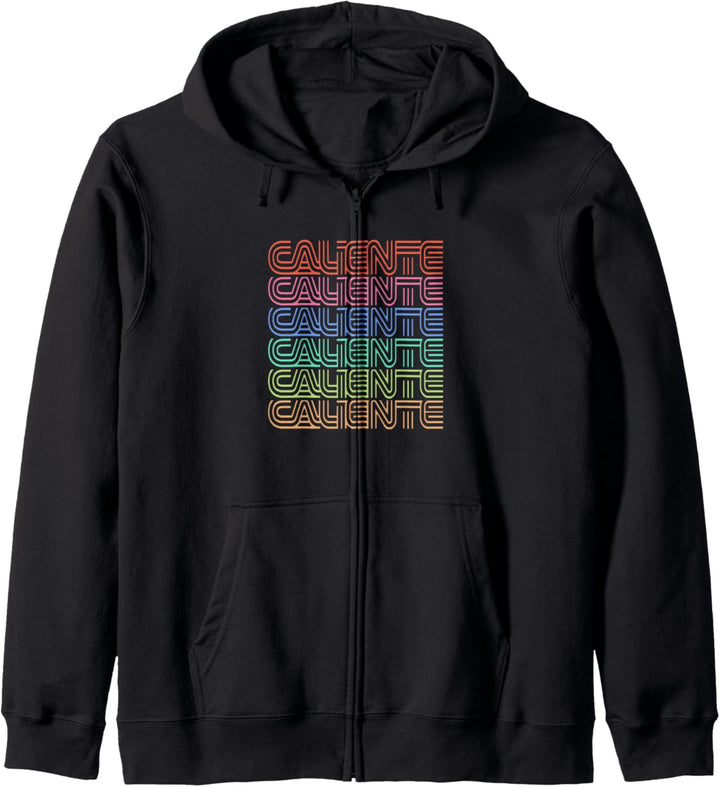 Caliente Many Lines Rainbow Text Kapuzenjacke