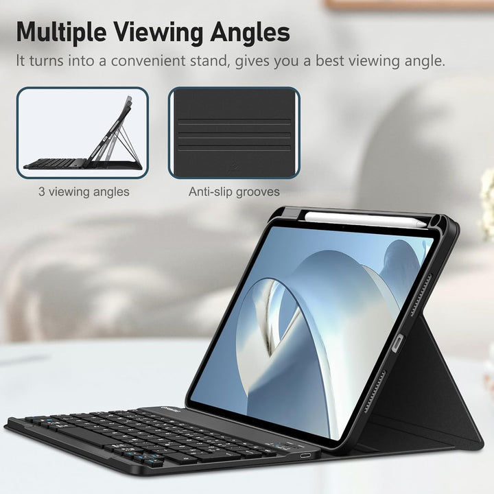 FINTIE Hülle mit Tastatur für iPad Pro 11 Zoll 2025/2024 (M5/M4), Soft TPU Rückseite Gehäuse Schutzh