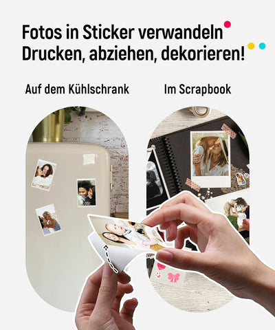 Liene 2x3'' Mini Fotodrucker Smartphone, Mini Tragbarer Sofortbilddrucker mit 5 Zink Klebepapier, Bl