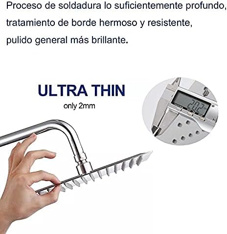 10 Zoll(25x25cm) Regendusche Duschkopf Edelstahl AISI304 Regenbrause Anti-Kalk-Düsen Duschkopf Regen