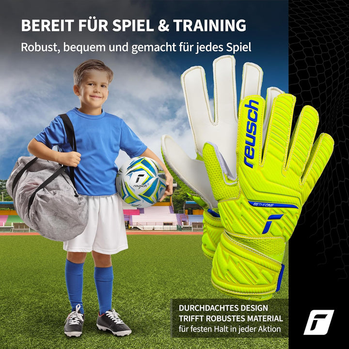 Reusch Jungen Attrakt Junior Unisex Torwarthandschuhe mit Aussennaht Schnitt und Solid Belag, Geeign
