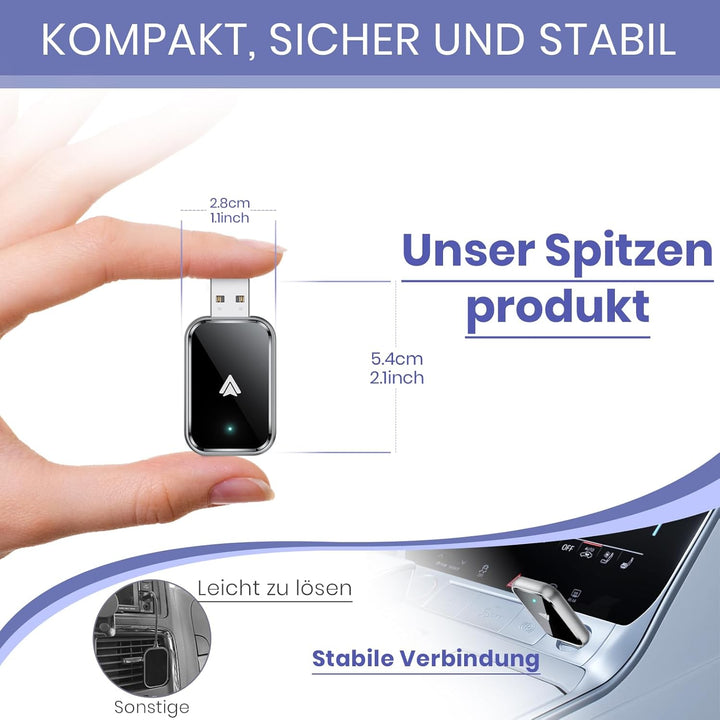 Kabelloser Android Autoschlüssel - schneller und stabiler Android Auto Adapter