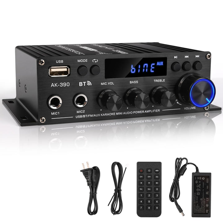 Romicta HiFi-Verstärker AK390, Mini Bluetooth Stereo-Audioverstärker Receiver 12V/ 220V 800W 2 Kanäl