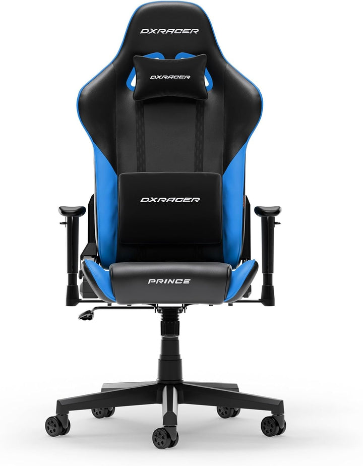 DXRacer Prince L Schwarz &amp; Blau PVC Leder das Orginal Gaming Stuhl, Schreibtischstuhl, Bürostuhle, O