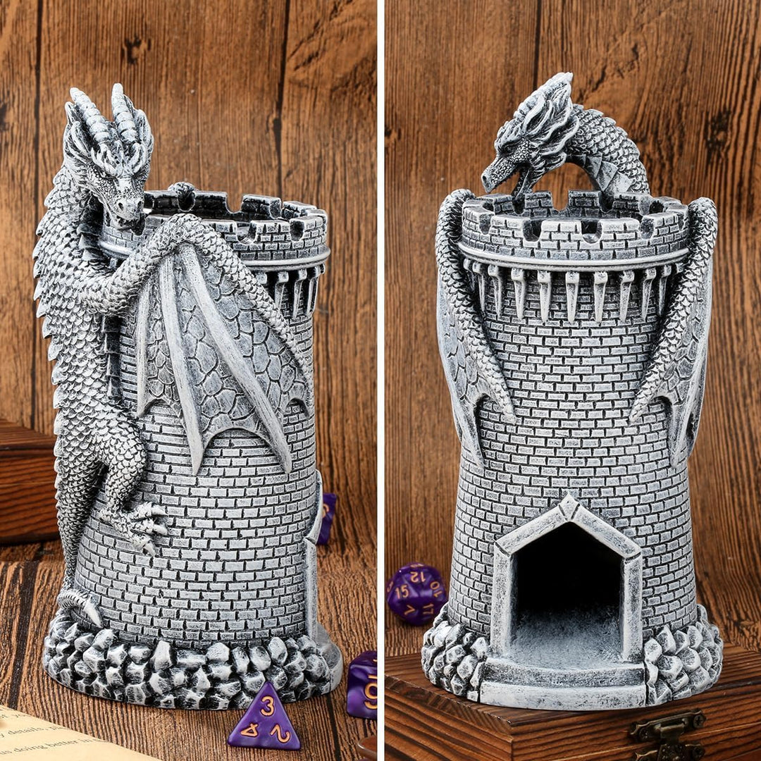 Dragon Climb Castle Würfelturm aus Kunstharz, Geschenkset mit Box