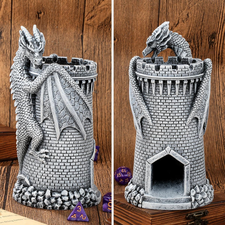 Dragon Climb Castle Würfelturm aus Kunstharz, Geschenkset mit Box