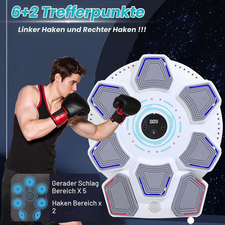 Music Boxing Machine für Erwachsene, Wandmontierte LED Licht Bluetooth Musikboxing Maschine Weiss-8