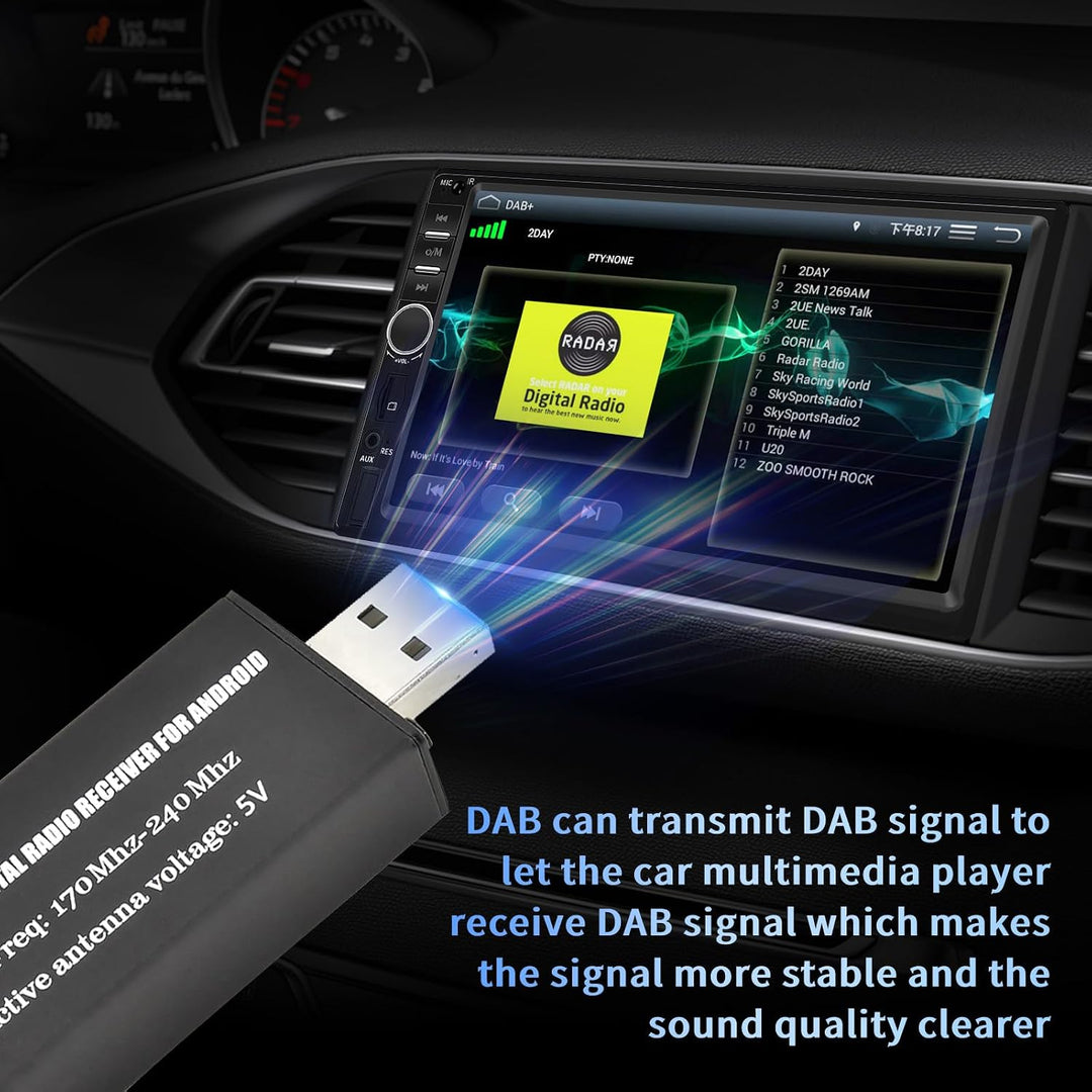 Inefala DAB/DAB+ Antennen für Autoradios 1 Din Stereo 2 Din, Digital Audio Broadcasting für Android-