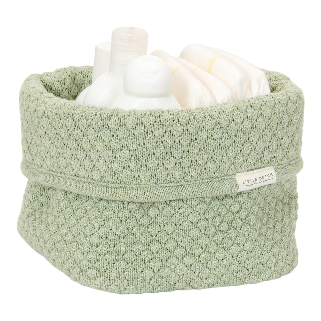 Little Dutch Wickeltischkörbchen Körbchen Korb Utensilo Organizer für den Wickeltisch Baby Strick kl
