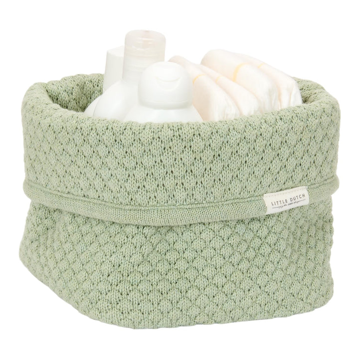 Little Dutch Wickeltischkörbchen Körbchen Korb Utensilo Organizer für den Wickeltisch Baby Strick kl