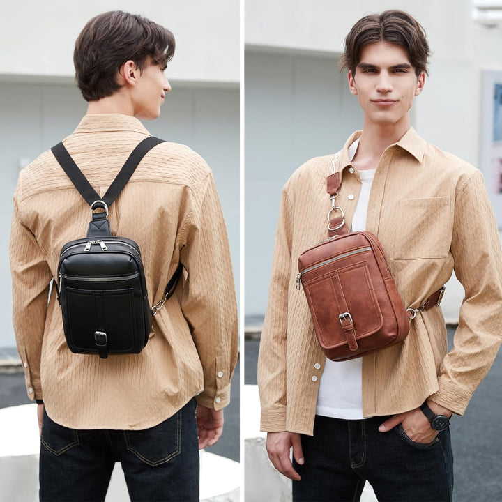 Travistar Brusttasche Sling Bag Damen Herren 2 in 1 Rucksack Damen Wickeltasche mit 2 Abnehmbare Sch