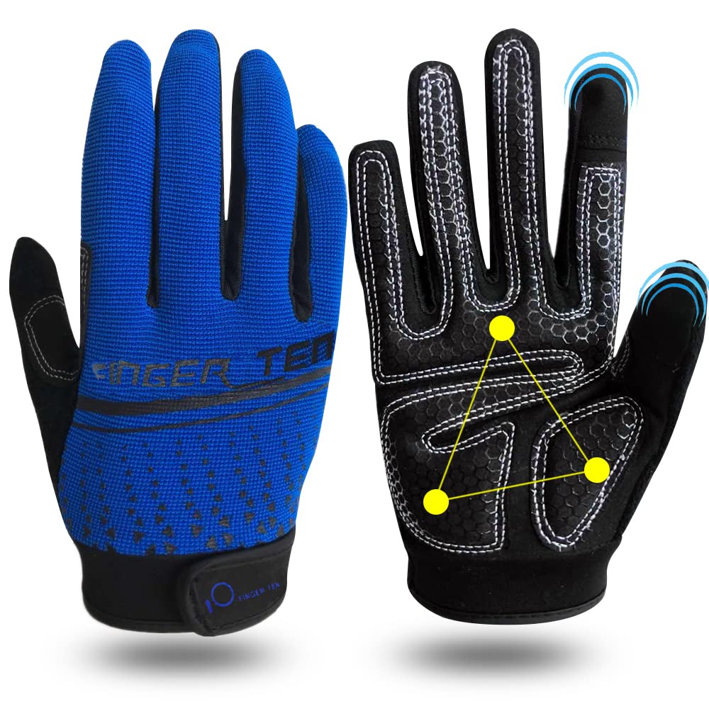 FINGER TEN Fitness Handschuhe Herren Vollfinger Damen Traininghandschuhe Kraftsport Fitnesshandschuh