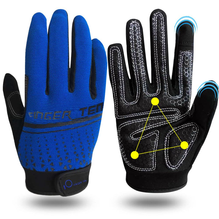 FINGER TEN Fitness Handschuhe Herren Vollfinger Damen Traininghandschuhe Kraftsport Fitnesshandschuh