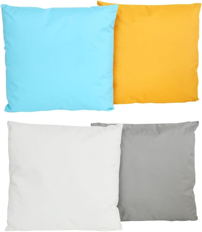 JACK 4X 2-farbiges Wende Outdoor Lounge Kissen 45x45cm Dekokissen inkl. Füllung Wasserfest Sitzkisse