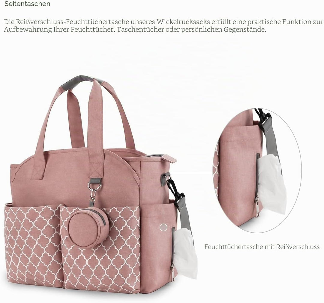 MEYTEILAY Wickeltasche Tote Baby Wickeltasche Grosse Babytaschen für Mama mit Wickelstation Multifun