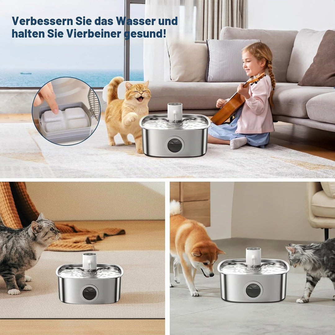 12 Packungen Filter Katzenbrunnen kompatibel mit FEELNEEDY 8L Edelstahl Katzenbrunnen FN-W18 (Modell