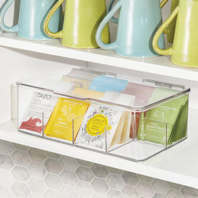 mDesign Teekiste (2er Pack) – die praktische, stapelbare Teebox zur Teebeutel Aufbewahrung – auch al