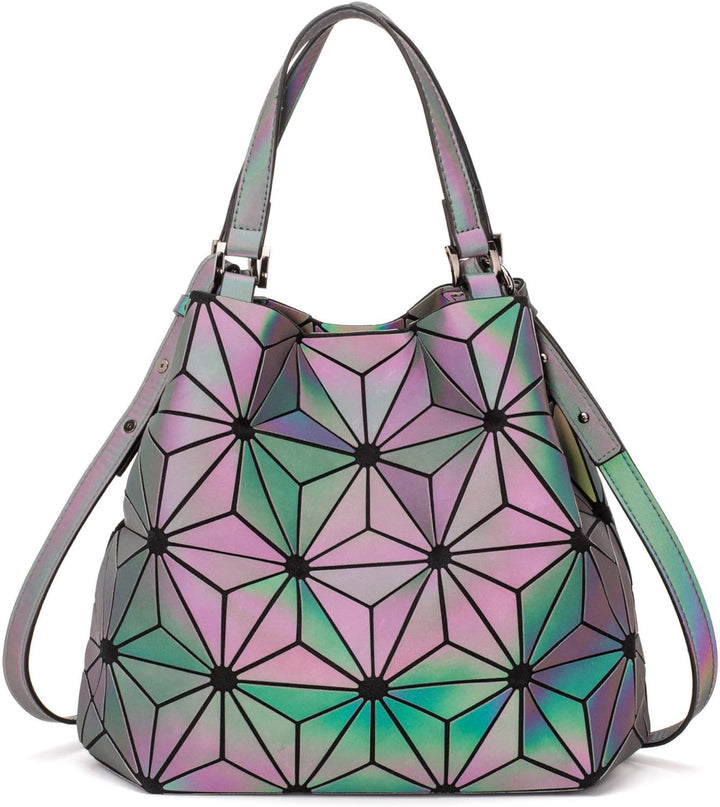 FZChenrry Geometrische Tasche Reflektierende Handtasche Damen Holographic Schultertasche Reflektiere