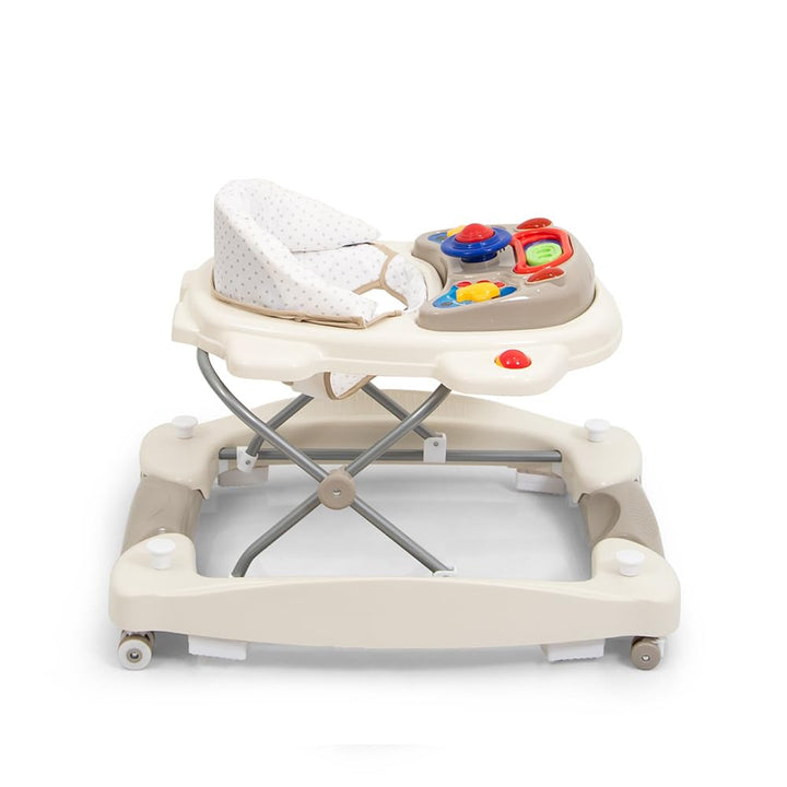 Baninni Lauflernhilfe Classic 2in1 beige - Baby Lauflernhilfe mit Rollschaukelfunktion Licht Musik S