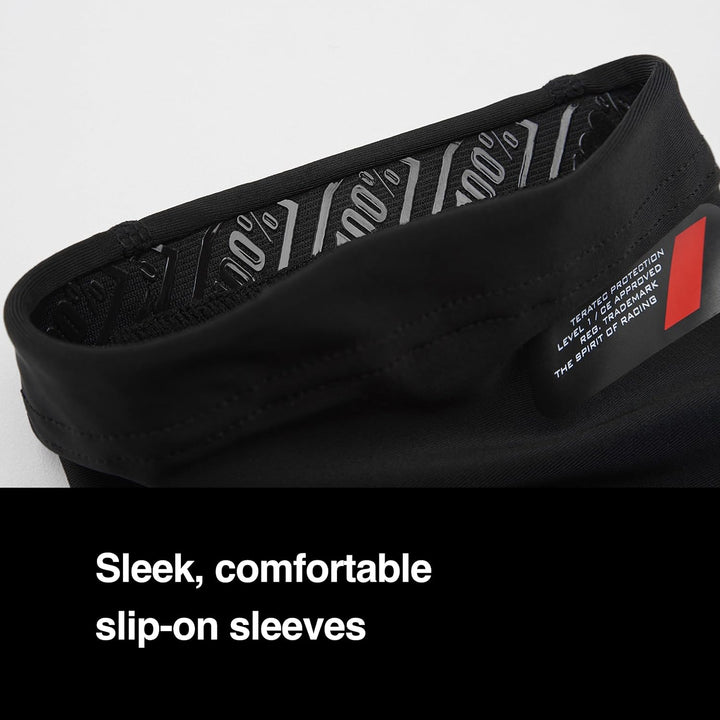 100% PROTECCIONES Schwarz (Teratec Elbow Guards Black) -L Ellenbogenschützer, ESTANDAR