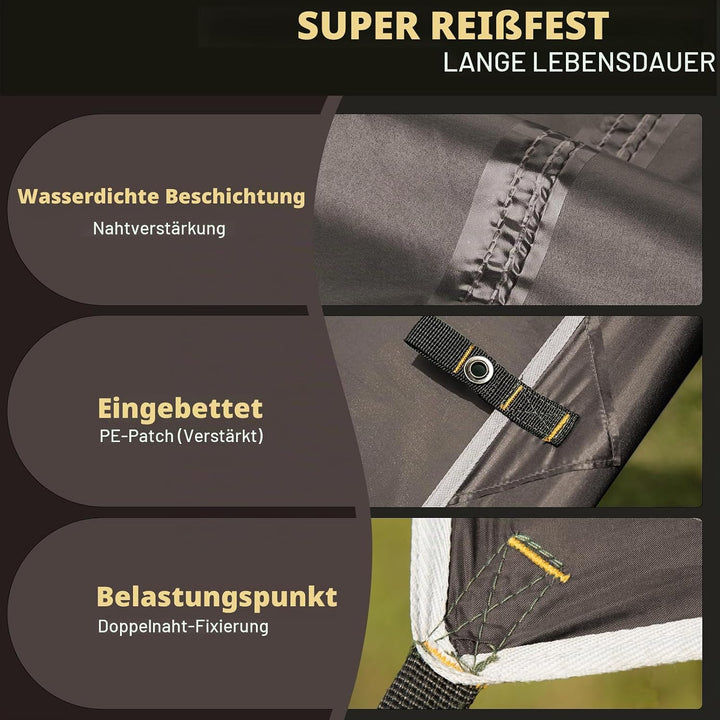 Tarp 3x4M Wasserdicht, Ultraleicht Camping Zeltplane, mit 15 Öse+6 Aluminiumstifte+8 Nylonseile, Ant