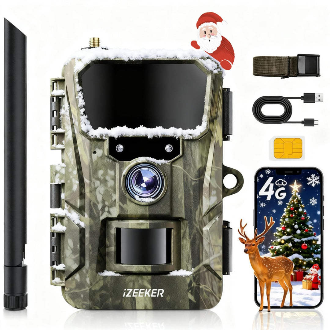 iZEEKER 2 in 1 Cloud 4G & Standard Wildkamera, 2K HD 48MP Wildkamera mit Bewegungsmelder Nachtsicht