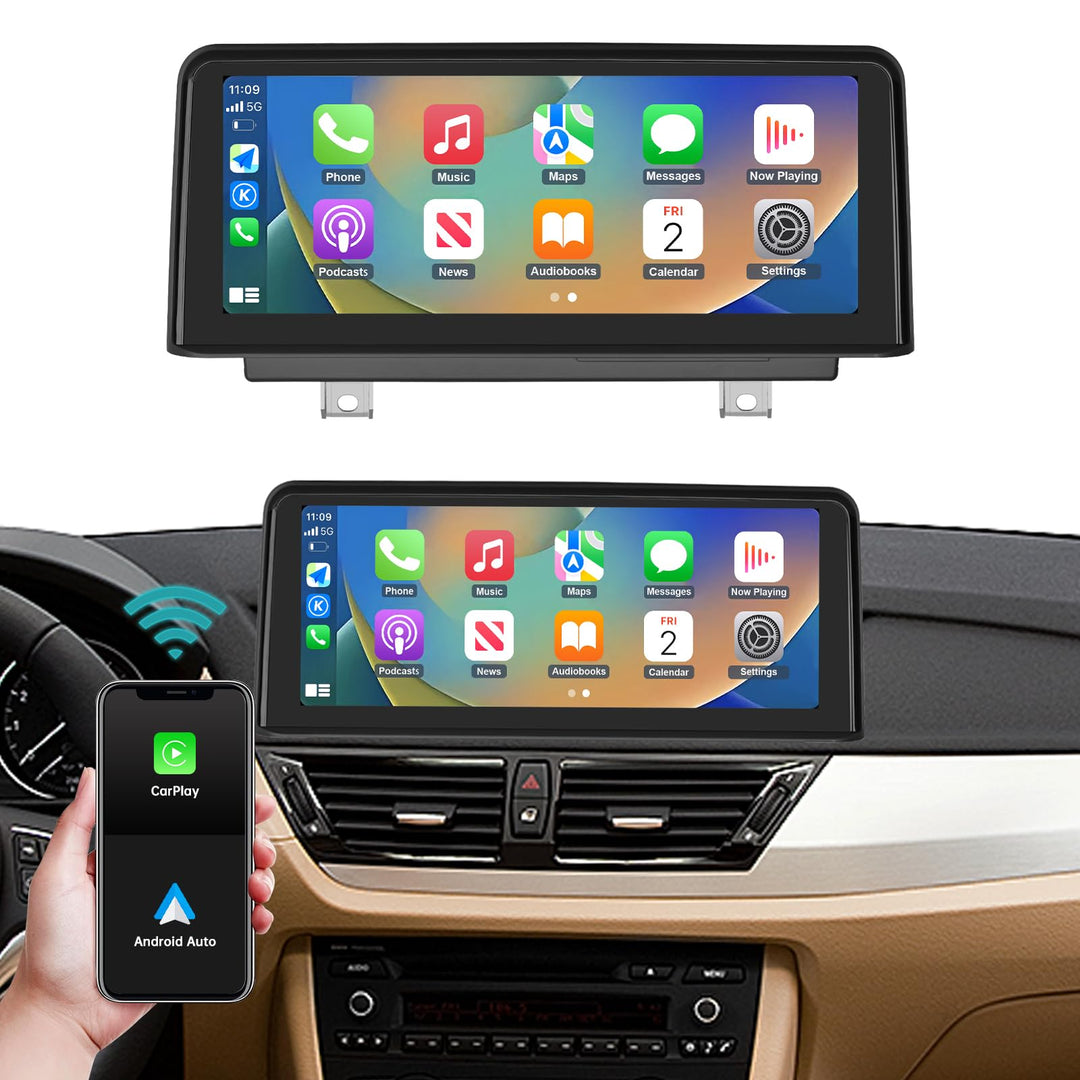 Autoradio 10,25-Zoll-Touchscreen mit kabellosem Carplay und Android Auto für 2009-2015 BMW X1-Serie