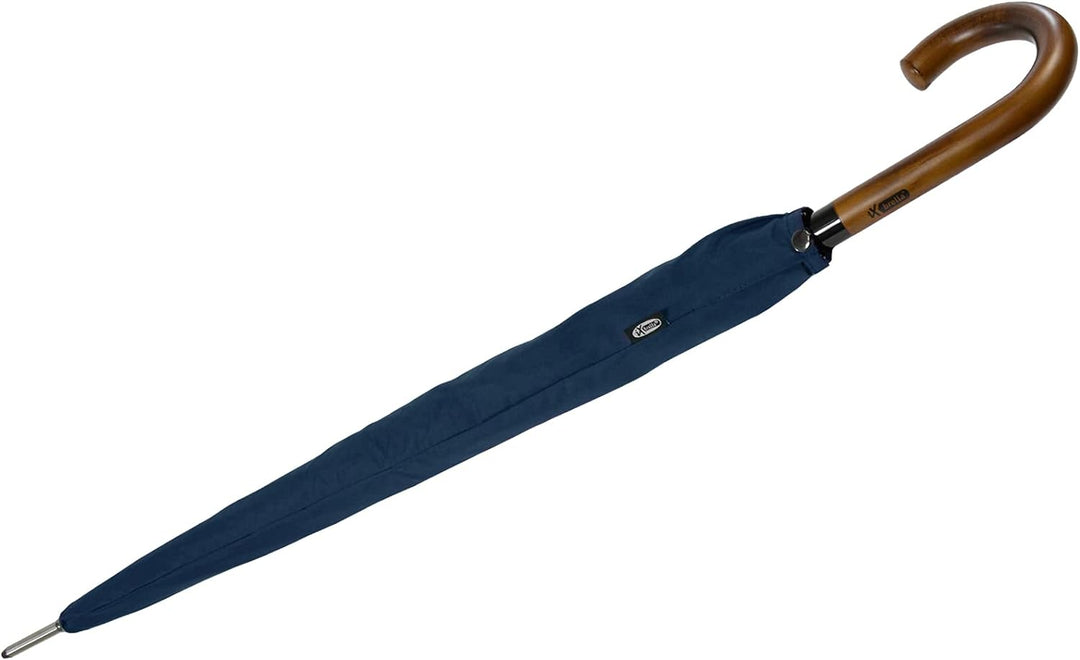 iX-brella Herren Stockschirm Automatik mit Echtholz-Rundhakengriff Dunkelblau insignia blue, insigni