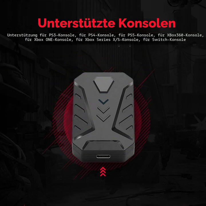 Einhand-Halb-Gaming-Tastatur- und Maus-Kombination, mit Tastatur- und Mauskonverter, Unterstützt für
