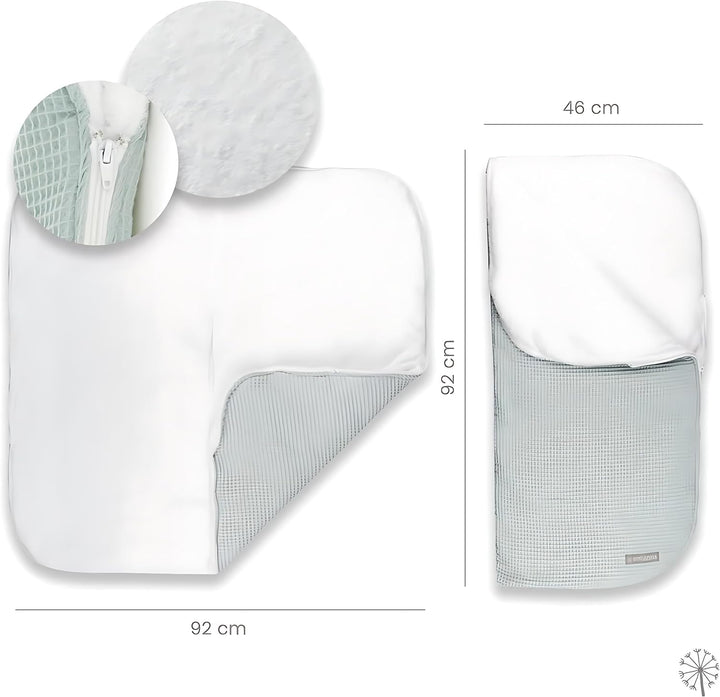MIMUSELINA Kinderwagensack Winter - Kinderwagen Decke Winter für Neugeborene - Kinderwagendecke Baby