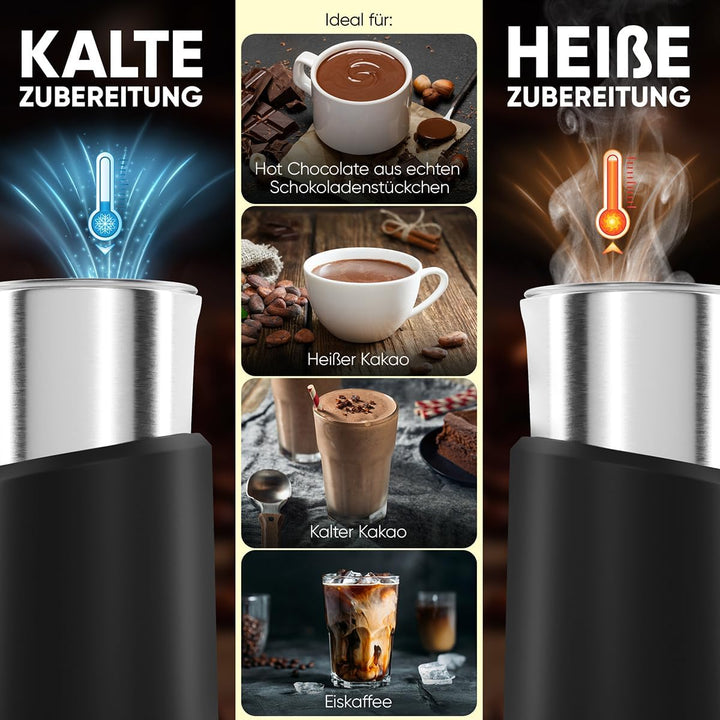 Clatronic® Milchaufschäumer elektrisch | mit Heizfunktion | warmer und kalter Schaum | für dichten,
