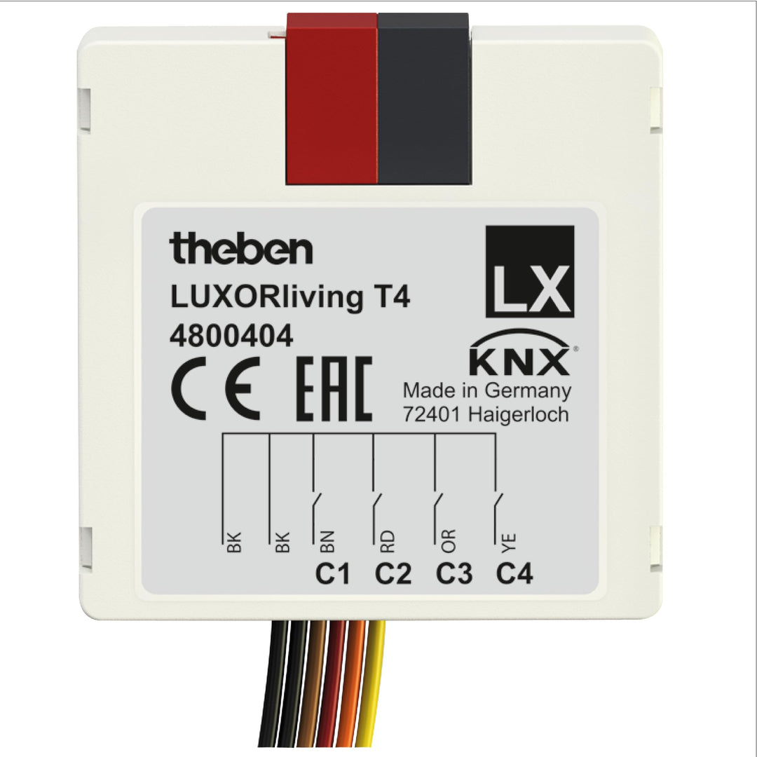 Theben 4800404 LUXORliving T4 - Schalter/Taster - Dimmen - Jalousie - 4-fach Binäreingang-Tasterschn