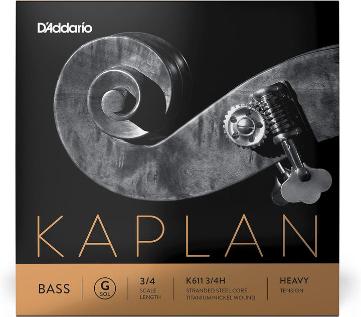D'Addario Kaplan Bass-Saite - Einzelsaite G - K611 3/4H - Für Kontrabass, Kontrabass - 3/4 Skala, Ho