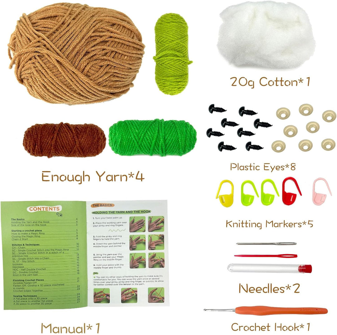 Juvanovo Capybara Häkelset für Anfänger, Capybara Stricken für Anfänger Set, Capybara Crochet set, C