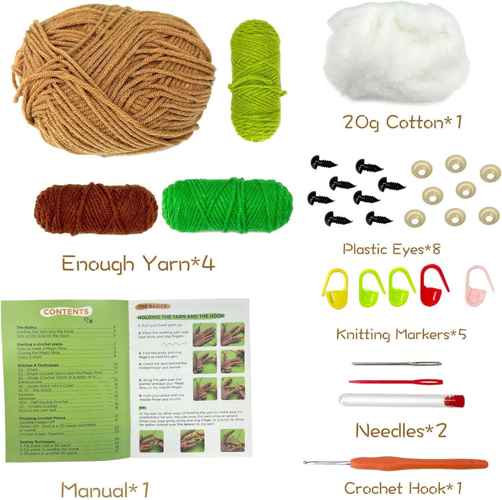 Juvanovo Capybara Häkelset für Anfänger, Capybara Stricken für Anfänger Set, Capybara Crochet set, C