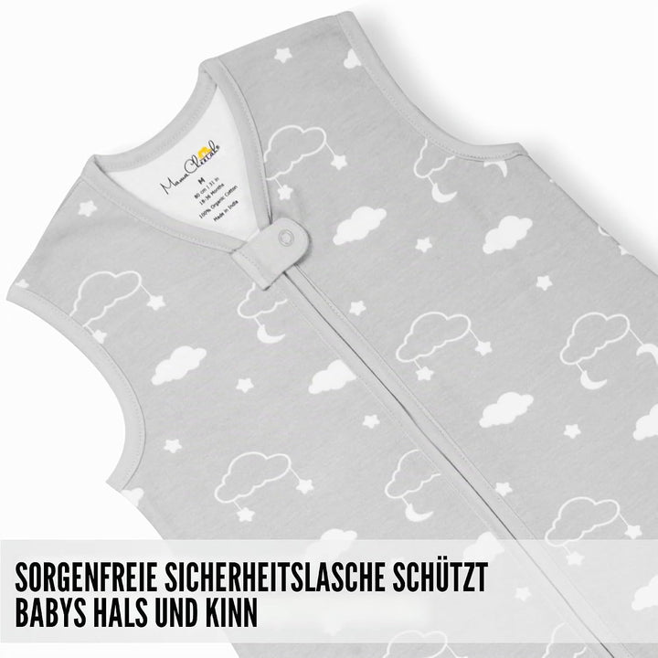 Mama Cheetah Baby Schlafsack mit Füsse 0.5 TOG, Sommerschlafsack, Bio-Baumwolle Baby Schlafsäcke ohn