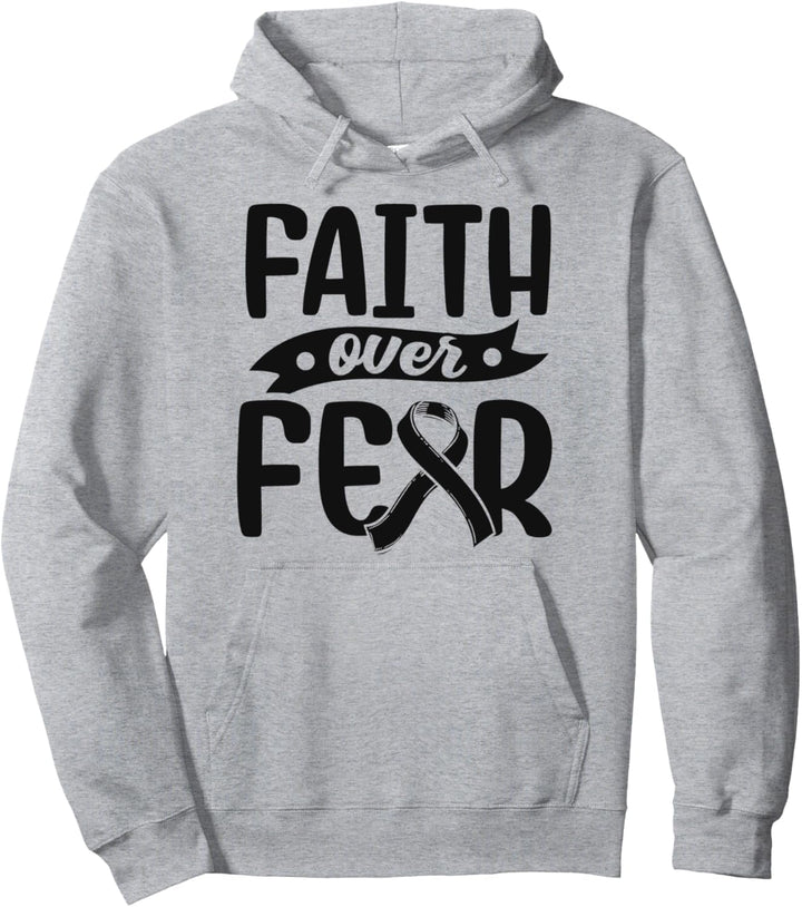 Brustkrebs Vorsorge Bewusstsein Faith Over Fear Krebspatient Pullover Hoodie