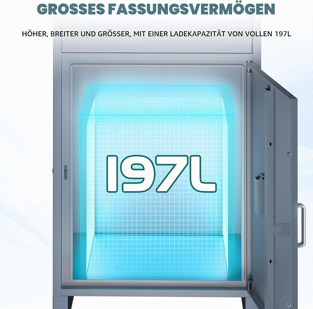 Stahl Briefkasten Paketbox für Aussen, Montagefrei Paketkasten mit Schlüssel, Briefkasten Wasserdich