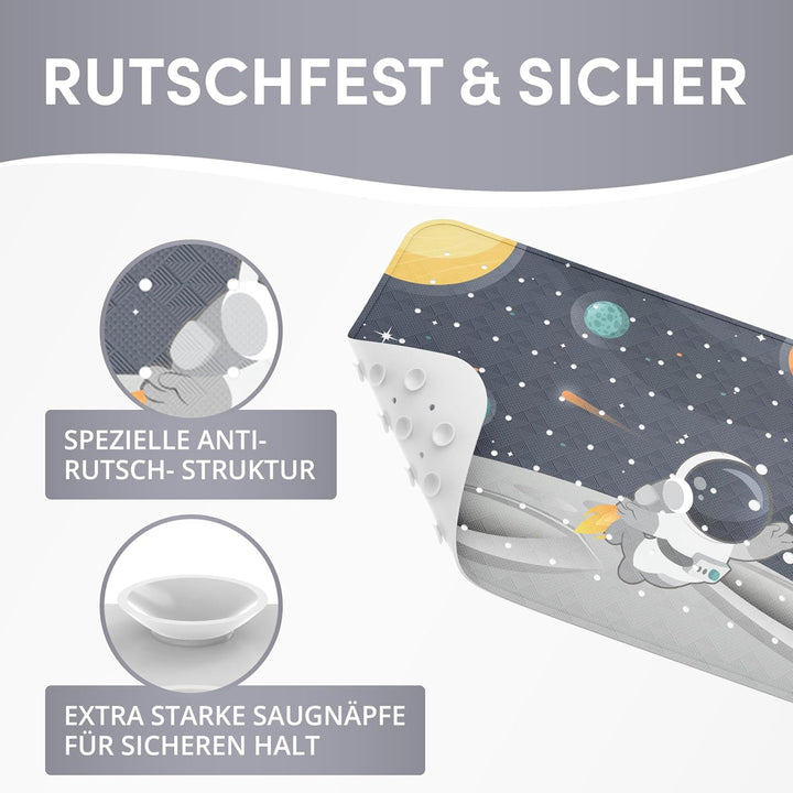 avakido® Badewannenmatte Kinder rutschfest - Inklusive 2 Haken zum Aufhängen - Badematte Kinder 100%