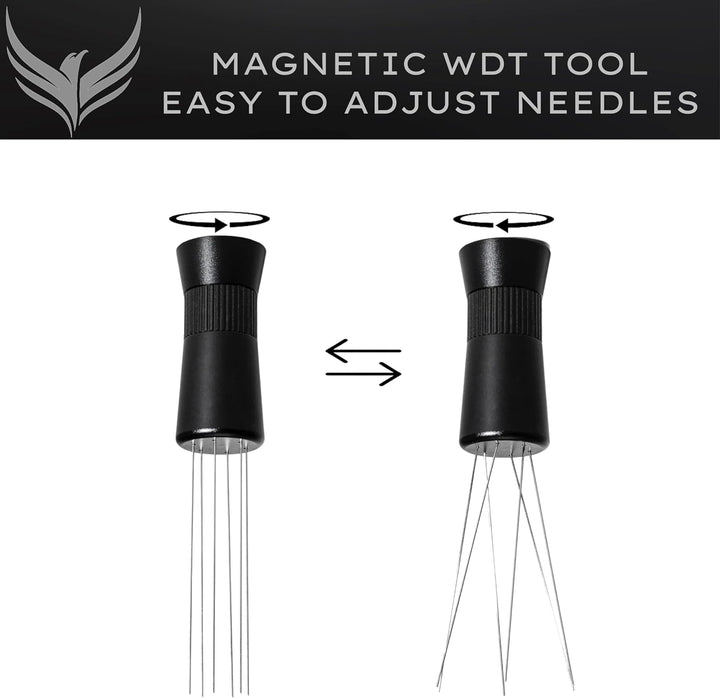 WDT Tool Espresso Distribution Tool – Verstellbarer Kaffee Nadelverteiler 0.25mm & 0.4mm, Magnetisch