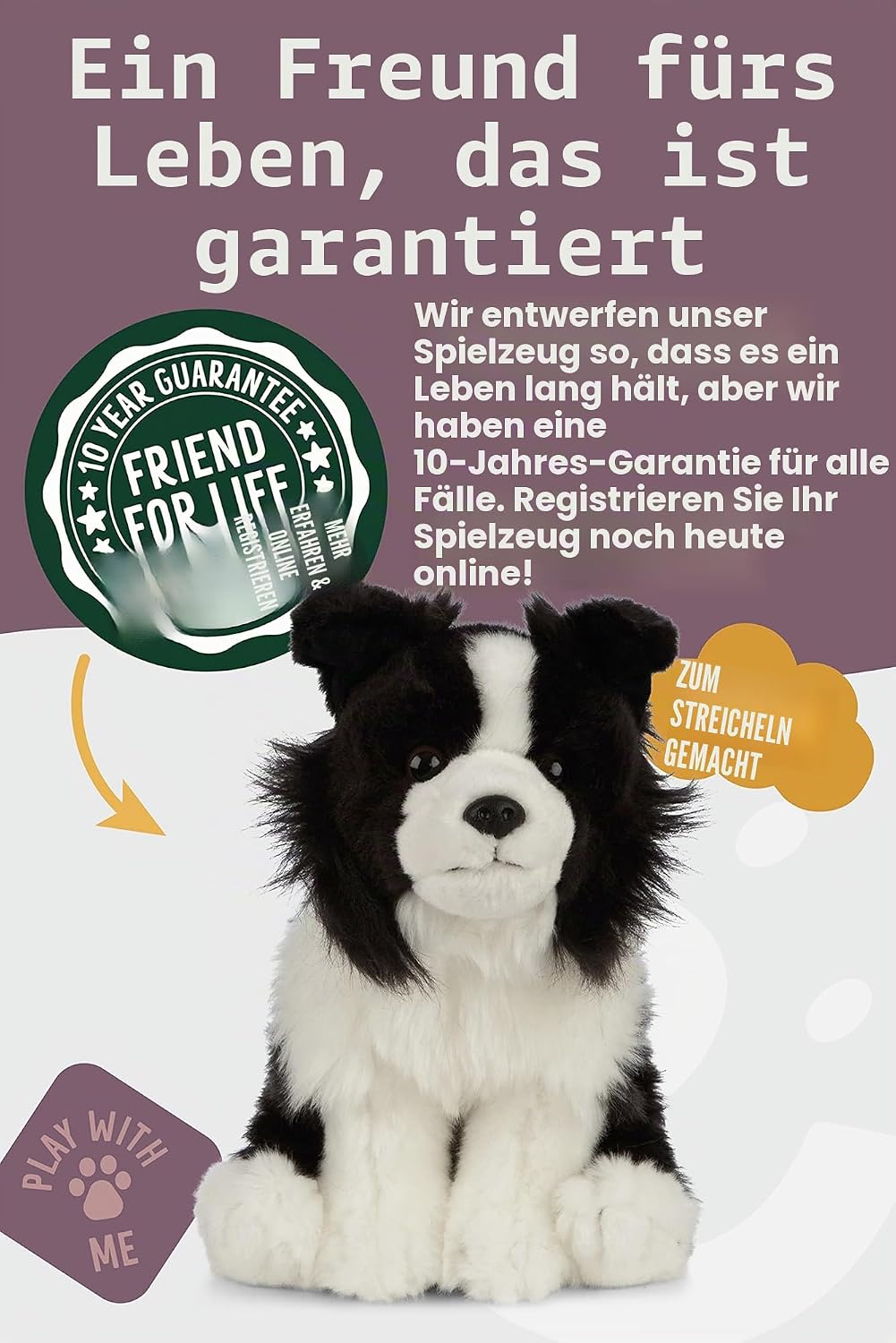Living Nature Soft Toy - Stofftier Border Collie (20cm)